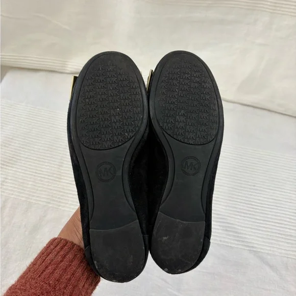 Michael Kors Milan Suede Ballet Flats in Black - Picture 7 of 12